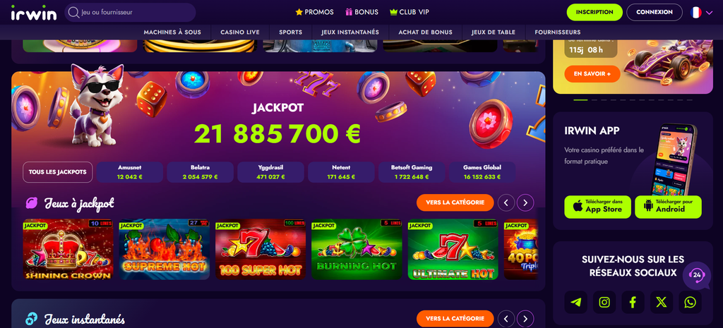 Irwin Casino and the code it shares